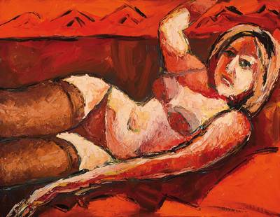 Vladimir Smahtin, geb. 1955 Moskau, Liegender Akt, Öl/Lwd, signiert und datiert 09, ca. 70x90 cm
