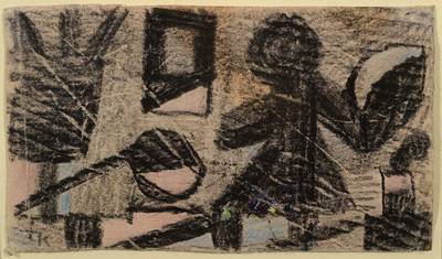 Ida Kerkovius, 1879-1970, Grafitzeichnung auf Papier, links unten monogrammiert, ca. 8x14 cm, unter Glas gerahmt, mit leichten Knicken, min. Flecken, ...