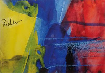 Gerhard Richter, geb. 1932 Dresden, Konvolut aus vier Postkarten Multiples, je signiert, je ca. 10,5x14,5 cm, unter Glas gerahmt