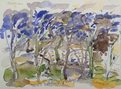 Harald Metzkes, geb. 1929, Aquarell auf Papier, Ententeich, links oben signiert und datiert 2000, ca. 22,5x30 cm, PP, unter Glas gerahmt