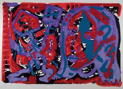 A.R. Penck, geb. 1939, Farbsiebdruck auf Papier, aus 1980, handsigniert und nummeriert 2/5, links unten Trockenstempel der Druckwerkstatt GÖTZE, ...