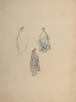 Lyonel Feininger, 1871-1956, Bleistift und Farbkreide auf chamoisfarbenem Velin, um 1907,Blattgröße: ca. 33x25 cm, Achim Moeller, Geschäftsleiter ...