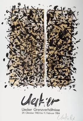Günther Uecker, geb. 1930, Grenzverhältnisse, Farblithografie auf Velin, handsigniert, ca. 83,5x60 cm