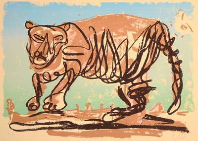 Markus Lüpertz, geb. 1941, Tiger, Farbserigraphie mit Verlaufstechnik, Pochoir, signiert und nummeriert e.a., Auflage 30 Stück zzgl. einiger e.a. ...