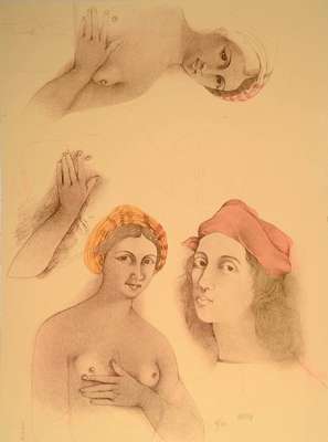Bruno Bruni, geb. 1935 Gradara, Lithographie, signiert und nummeriert 86/100, ca. 79x59 cm