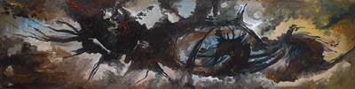 Paul Stasek, geb. 1957 Prag, lebt und arbeitet seit 1990 in Brühl und Prag, hier: Öl/Lwd, unsigniert, ca. 50x200 cm