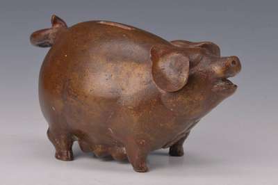 Gernot Rumpf, geb. 1941 Kaiserslautern, Sparschwein, Bronzeskulptur, monogrammiert und nummeriert 20/25, Gießerstempel, H. ca. 12 cm, L. ca. 21 cm