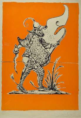Salvador Dali, 1904-1989, Farblithografie auf Japanpapier, aus der Suite "Les Songes Drolatique de Pantagruel", aus dem Jahre 1973, ...
