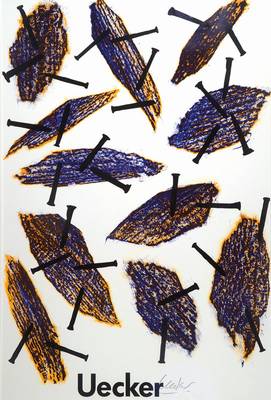 Günther Uecker, geb. 1930, Farblithografie zur Ausstellung 1991 auf leichtem Karton, handsigniert, Erker Galerie St. Gallen, Blattgr. ca. 78x50 cm, ...