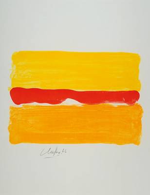 Günther Uecker, geb. 1930, Farblithografie zur Ausstellung 1986 auf leichtem Karton, handsigniert, Erker Galerie St. Gallen, Blattgr. ca. 61x61 cm, ...