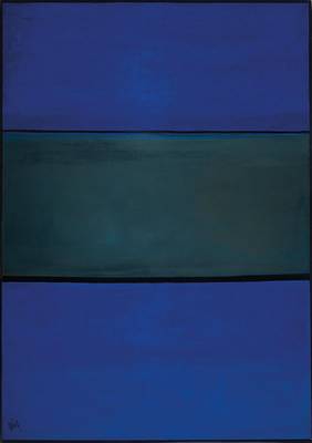 Gaston Galé, zeitgenössischer belgischer Künstler, Abstrakte Komposition in Blau, Öl/Lwd, links unten signiert, ca. 140x100 cm