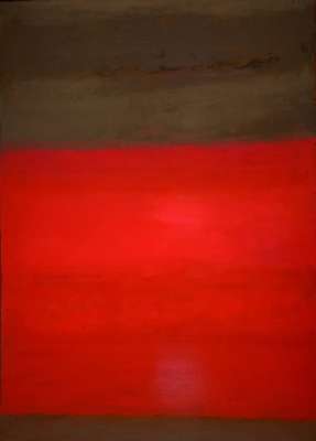 Gaston Galé, zeitgenössischer belgischer Künstler, Abstrakte Komposition in Rot und Braun, Öl/Lwd, links unten signiert, ca. 140x100 cm