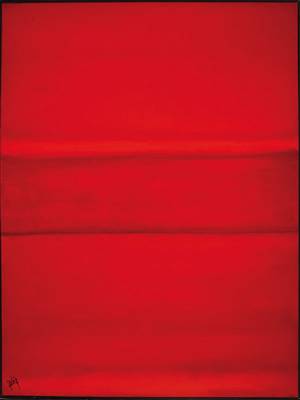 Gaston Galé, zeitgenössischer belgischer Künstler, Abstrakte Komposition in Rot, Öl/Lwd, links unten signiert, ca. 120x90 cm