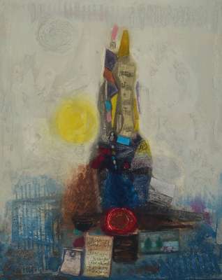 Nissan Engel, geb. 1931, Meditation, Farbradierung, handsigniert und nummeriert 29x150, betitelt, Platte ca. 59x47 cm, Blattgr. ca. 80,5x62,5 cm