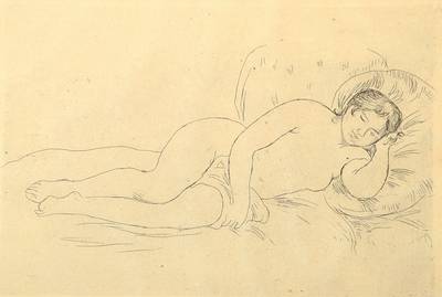 Auguste Renoir, 1841-1919, zwei Radierungen, 1 x Baigneuse, Original Radierung von 1910 WVZ 23, ca. 22 x 16 cm und Femme nue coucheé, WVZ Melot 14, ...