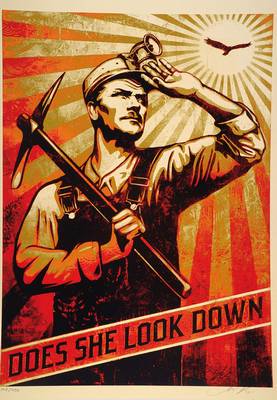 Shepard Fairey, geb. 1970, Siebdruck, Does She Look Down, num. 308/450, handsigniert, Blattgr. ca. 61 x 46 cm