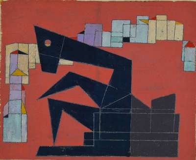 Rolf Müller-Landau, 1903-1956, das rechnende Pferd, Monotypie, handsigniert, l. Randschäden, PP verschmutzt, ca. 54.5x 54cm