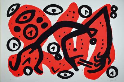 A.R.Penck, geb. 1939 Dresden, Perry Rhodan III, Farbsiebdruck, handsigniert,und num. e.a., Auflage 40 plus e.a., Blatt ca. 72 x 99 cm, mit leichten ...