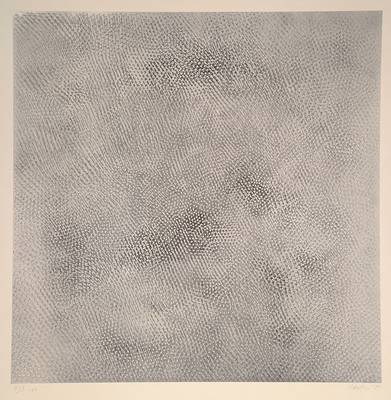 Günther Uecker, geb. 1930, Ohne Titel, num. 337/500, handsign. und dat. 71, ca. 60x50 cm, rückseitig leicht besch., Lichtrand