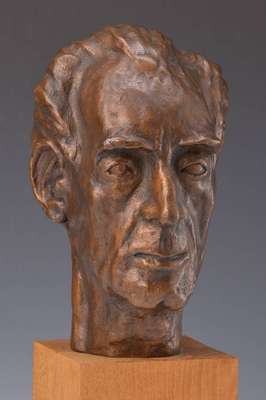 Paloma Varga-Weisz, geb. 1966, Bronzeguß, Kopf des Vaters Ferenc Varga (1906-1989), eines ungarisch-französischen Künstlers der mit Jean Cocteau ...