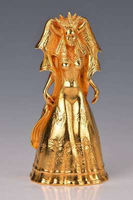 Ernst Fuchs, geb. 1930 Wien, Königin der Nacht, goldfarbige Ausführung, signiert, selten, H. ca. 15 cm