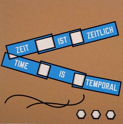 Lawrence Weiner, geb. 1942, Siebdruck mit Cutout auf Karton, rückseitig handsigniert, ca. 35x35 cm