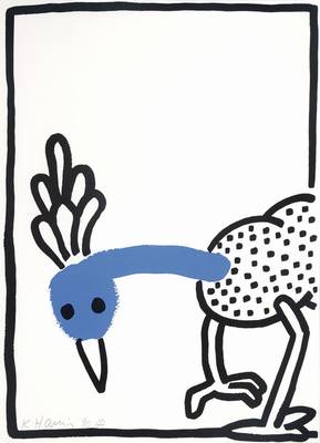 Keith Haring, 1958-1990 New York, Farbserigrafie auf Velin, Blatt 1 aus der Folge "The story of red and blue", 90 Exemplare, hier Nr. HC ...