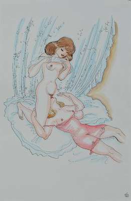 Alexander Székely, 1901-1940, aquarellierte Federzeichnung, "Liane Lauré Jacinthe", aus: Anschauungsunterricht, signiert und datiert ...
