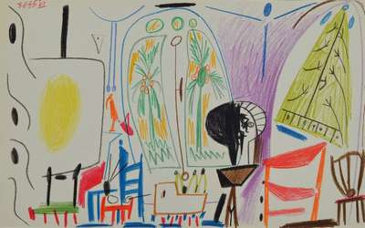 Pablo Picasso, 1881-1973, Konvolut aus zwei Farblithographien aus: L ´Atelier à la Californie, Picasso´s Sketchbook, Mourlot Paris 1960, Blattgr. ...