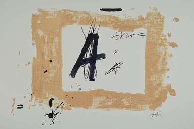 Antoni Tapies, 1923-2012, Farblithographie auf Bütten, Lettre A, im Druck signiert, Galerie Maeght, Mourlot Paris 1967, Blattgr. ca. 55,5x75 cm