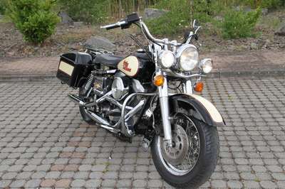 Harley Davidson FXWG, EZ 05.1991, 2.Hand, Laufleistung ca. 24.000 km, 33 KW/ 45 PS, TÜV bis 12.2016, 4-Gang Schaltgetriebe, schwarz/beige mit rotem ...
