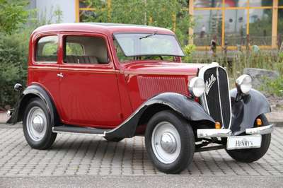 Fiat 508 S Balilla, EZ 10.1934, Laufleistung46.442 km abgelesen, 22 KW/ 30 PS, Schaltgetriebe, rot/schwarz, Stoffsitze in grau, spanische Papiere, ...