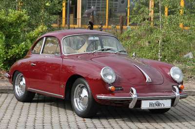 Porsche 356 B Coupe, EZ 07.1962, Laufleistung 39.292 km abgelesen, 44 KW/ 60 PS, Schaltgetriebe, rubinrot, Kunstleder beige, ehemals USA, Fahrzeug ...