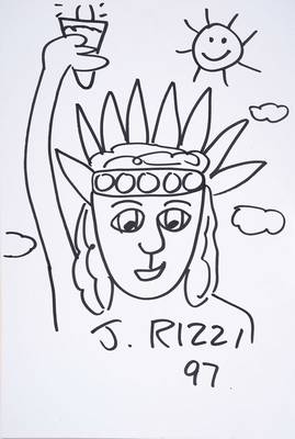 James Rizzi, 1950-2011, Filzstiftzeichnung, sign. und dat. 97, Blattgr. ca. 29,5x21 cm