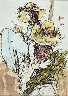 Bernhard Dufour, geboren 1924 Paris, Schüler der Akademien de Montparnasse und der Ecole des Beaux Arts, malte zuerst abstrakt, dann figurativ, ...