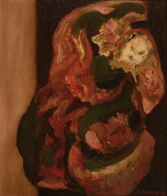 Peter Schermuly, 1927 Frankfurt/Main-2007, Stillleben mit Quitten auf Säule, Tanzende Akte, rückseitig so betitelt, Öl/Lwd, sign., ca. 22x19cm, ...