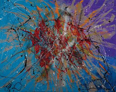 Caroline Vis (CJVIS), zeitgen. niederländische Künstlerin, Brain Damage, Acryl/Mixed Media auf Lwd, li. u. sign., ca. 80x100 cm, mit Zertifikat