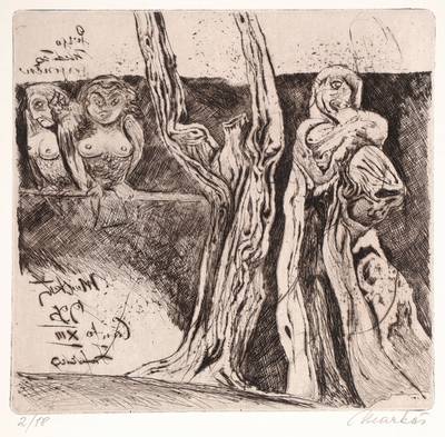 Markus Vallazza, geb. 1936, Radierung, signiert und nummeriert 2/18, Platte ca. 21x22,5 cm, Blattgr. ca. 53,5x38 cm, dazu Buch: Markus Vallazza - Die ...