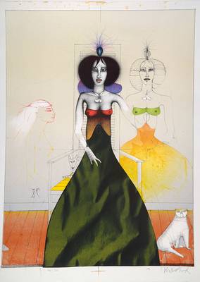 Paul Wunderlich, 1927-2010, Farblithographie, signiert und nummeriert, 44/900, Blattgr. ca. 66x49.5 cm, oberer Rand fleckig and besch.