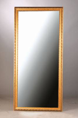 Spiegel, deutsch, um 1950, facettiertes Glas, Rahmen um 1950, Rahmen vergoldet, H: ca. 171 cm, B: 82 cm