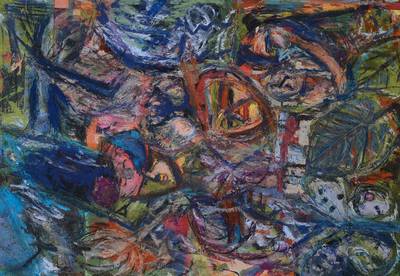 Neusa Sabrinho Amtsfeld, zeitgenössische Künstlerin, Gouache auf Papier, signiert, ca. 40x30cm, unter Glas, Rahmen