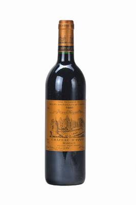 4 Flaschen 1991 Chateau D'Issan, Margaux, Grand Cru Classe en 1855, je ca. 75 cl, into neck bis high fill, unverkostet, sehr guter ...
