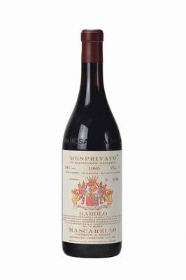 2 Flaschen 1985 Mascarello Monprivato, Barolo, je ca. 75 cl, Abstand zwischen Korken u. Wein: ca. 2,0 u. 2,5 cm, unverkostet, sehr guter ...