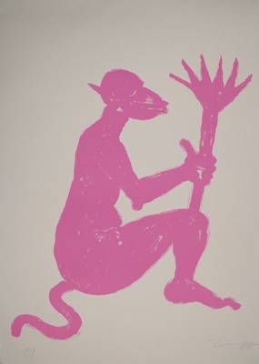 Jörg Immendorff, 1945-2007, Maleraffe, Lithographie auf Arches, handsigniert und nummeriert 1/8, datiert 95, Blattgr. ca. 76x56,5 cm