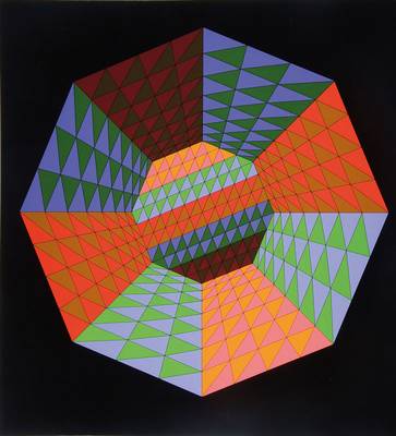 Victor Vasarely, 1906-1997, Heisenberg, Serigraphie in 18 Farben auf festem Karton, handsigniert und nummeriert 49/125, aus 1979, Blattgr. ca. ...