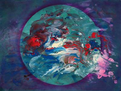 Jozsef Toth, geb. 1944 in Ungarn, Abstrakte Komposition, Acryl/Malkarton, signiert, ca. 85x63 cm, Rahmen