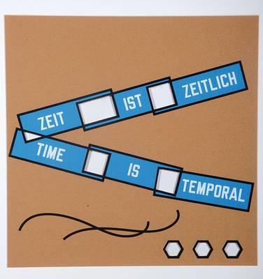 Lawrence Weiner, geb. 1942, Siebdruck mit Cutout auf Karton, rückseitig handsigniert, Blattgr. ca. 35x35 cm