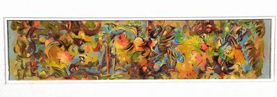 Lucien Beyer, 1908 Schweiz - 1983 Paris, bekannter französischer Maler, hier: moderne Blumenkomposition, Öl/Holz, mittig unten signiert, ca. 50x14 ...
