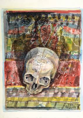 Heinz Brzoska, geb. 1942, Aquarell über Tuschezeichnung, re. u. sign. und dat. 1985, ca. 50x40cm, unter Glas, Rahmen