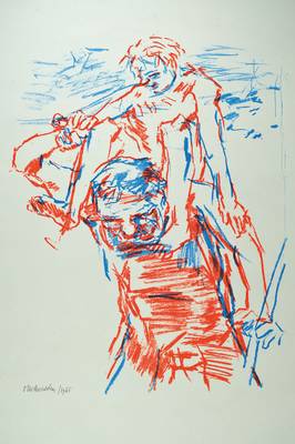 Oskar Kokoschka, 1886-1980, Christoferus, Farblithographie, handsign. und dat. 1965, Lichtrand, Blattgr. ca. 90x63cm, unter Glas